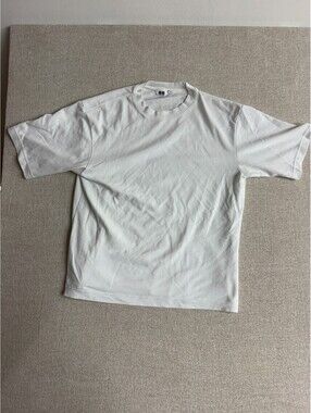 Uniqlo U AIRism Mens Medium White Oversized Crew Neck Short Sleeve T-Shirt